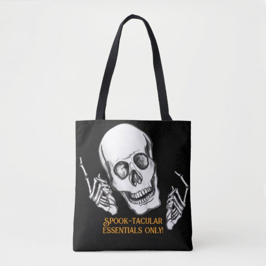 Tote Bag Boo Happy Halloween Funny Skull plaisanter (Devant)