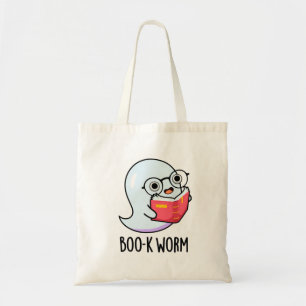 Tote Bag Boo-k Worm Funny Halloween Bookworm Ghost Pun