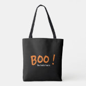 Tote Bag Boo ! Nom Halloween personnalisé moderne (Dos)