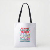 Tote Bag Book Lover 10 Ways to Become a Reader (Devant)