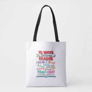 Tote Bag Book Lover 10 Ways to Become a Reader