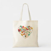 Tote Bag Book Lover Heart Shape club de lecture Librarian L (Dos)