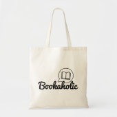Tote Bag Bookaholic Funny Text Bookworm Book Lover Lecture (Devant)