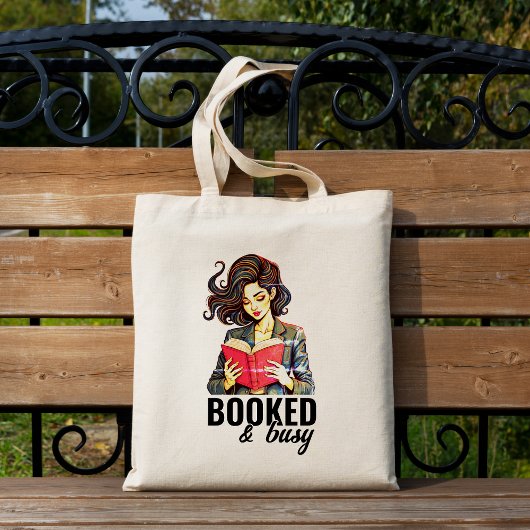 Tote Bag Booked & Busy Avid Book Reader Club Femmes
