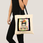 Tote Bag Bookkeeper Off Duty Messy Bun Librarian Summer (Devant (produit))