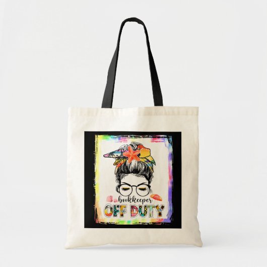 Tote Bag Bookkeeper Off Duty Messy Bun Librarian Summer (Devant)