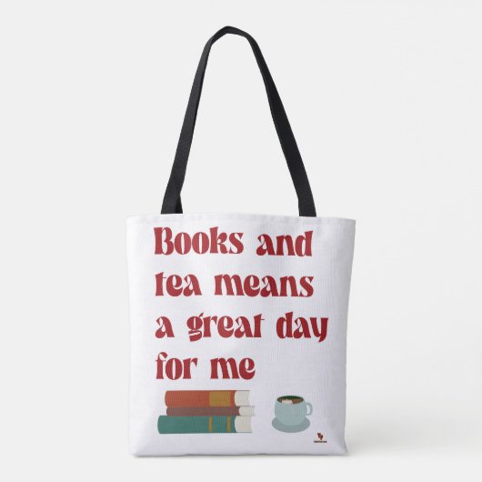 Tote Bag Books Tea Great Day for Me Cosy Reading Life (Dos)