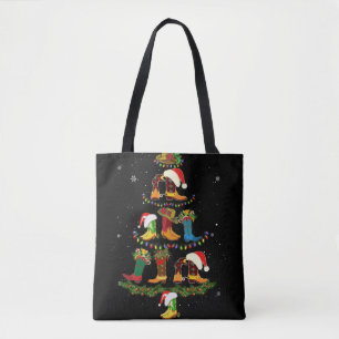 Tote Bag Boot Christmas Tree Line Dance Drôle Danser Botte