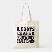 Tote Bag Boots Chaps Et Cowboy Casquettes (Dos)