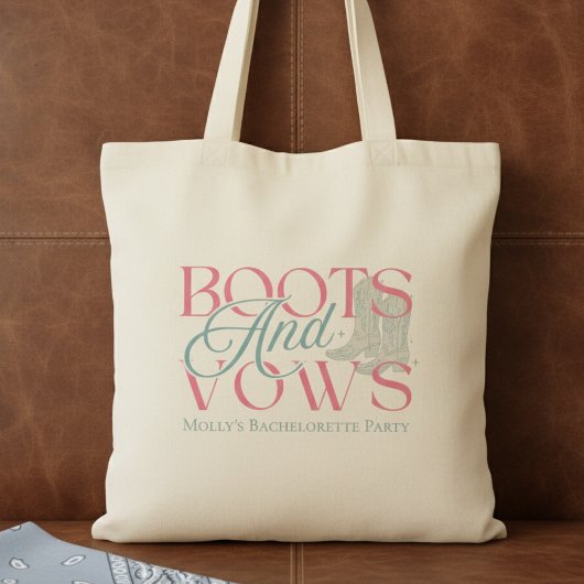 Tote Bag Boots et Vows - Western Bachelorette