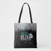 Tote Bag Boots 'n Bling Disco Bachelorette Teal ID925 (Devant)