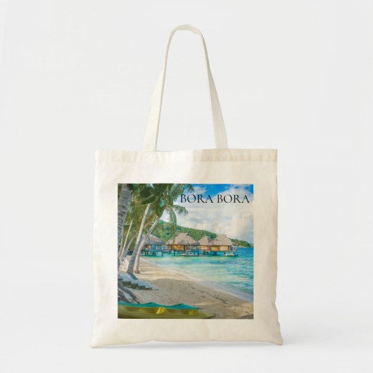 Tote Bag Bora Bora Beach House Bungalows Photo (Devant)
