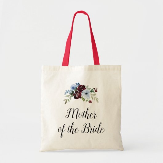 Tote Bag bordeaux bleu poussiéreux mère de la mariée (Devant)