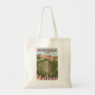 Tote Bag Bordeaux France Vineyard Travel Art Vintage