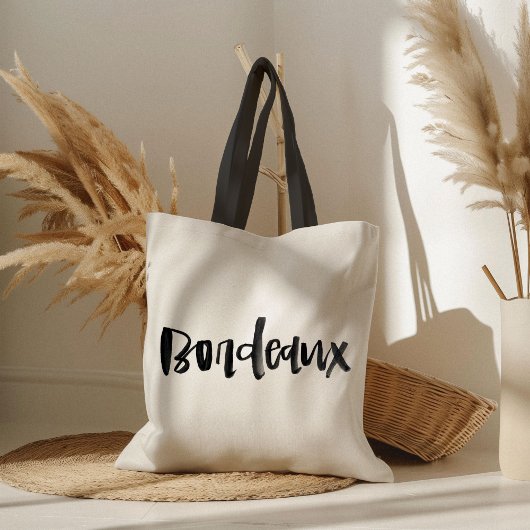 Tote Bag Bordeaux Lettré à la main