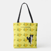 Tote Bag Border collie et roses jaunes (Dos)