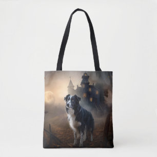 Tote Bag Border Collie Halloween Effrayant