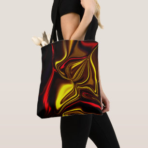 Tote Bag Bords courbes dorés et rouges avec parties sombres