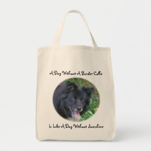 Tote Bag Bordure Collie Aimer Sunshine Cute Chien (Devant)