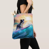 Tote Bag Bordure Collie Beach Plage Plage Plage de surf Pei (De près)