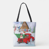 Tote Bag Bordure Collie chien dans la livraison de Noël Cam (Dos)