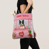 Tote Bag Bordure Collie Chien Saint Valentin Baiser Booth (De près)