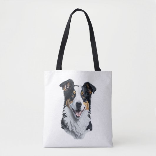 Tote Bag Bordure face Collie (Devant)