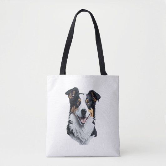 Tote Bag Bordure face Collie (Devant)