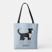 Tote Bag Bordure mignonne galloise Collie Sheepdog Nom pers (Dos)