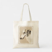 Tote Bag Borzoi (Brindle d'argent) Peinture originale de ch (Dos)