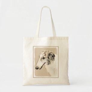 Tote Bag Borzoi (Brindle d'argent) Peinture originale de ch