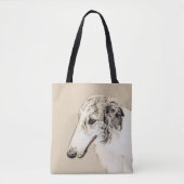 Tote Bag Borzoi (Brindle d'argent) Peinture originale de ch (Devant)