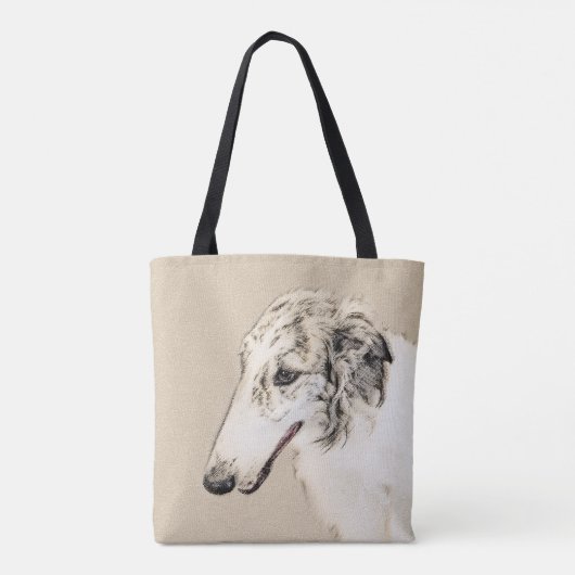 Tote Bag Borzoi (Brindle d'argent) Peinture originale de ch (Dos)