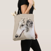 Tote Bag Borzoi (Brindle d'argent) Peinture originale de ch (De près)