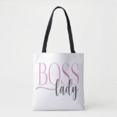 Tote Bag Boss Lady Pink et Grey Mousepad (Devant)