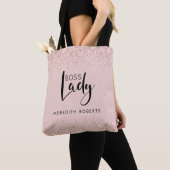Tote Bag Boss Lady Rose Gold Blush Parties scintillant pers (De près)