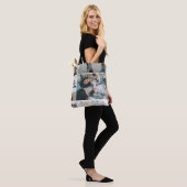 Tote Bag Boss Mom Energy Plaid Photo Collage (Sur le modèle)
