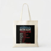 Tote Bag Boston Accent Translator For Wicked Smaht Bostonia (Devant)