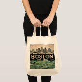 Tote Bag Boston, Boston Massachusetts City Skyline avec car (Devant (produit))