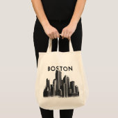 Tote Bag Boston, Boston Massachusetts City Skyline avec car (Devant (produit))
