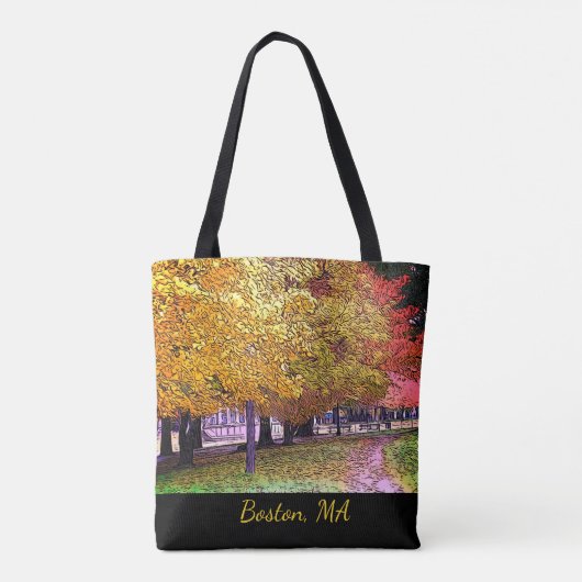 Tote Bag Boston, Massachusetts Fall Foliing (Dos)