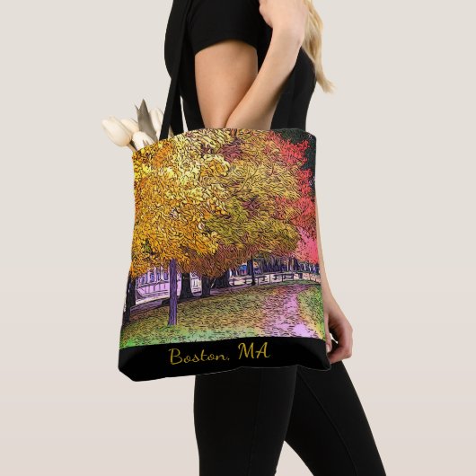 Tote Bag Boston, Massachusetts Fall Foliing (De près)