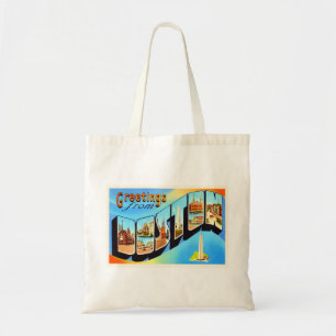 Tote Bag Boston Massachusetts MA Vintage voyage Souvenir