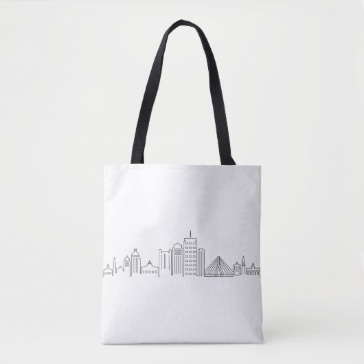 Tote Bag BOSTON Massachusetts USA City Skyline Silhouette (Devant)
