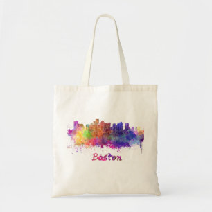 Tote Bag Boston skyline in watercolor