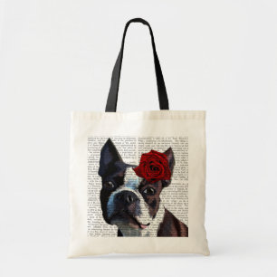 Tote Bag Boston Terrier avec s'est levé sur la tête