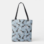 Tote Bag Boston Terrier Bones and Paws (Dos)