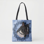 Tote Bag Boston Terrier Fleurs Chien Art peinture photo (Devant)