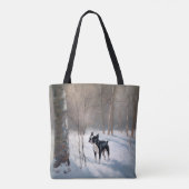 Tote Bag Boston Terrier Laisser neiger Noël (Dos)