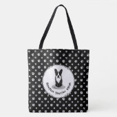 Tote Bag Boston Terrier Mom (noir) - Chien mignon (Devant)